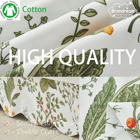 Brandream Scallop Edge Cotton Crib Skirt Toddler Bedskirt Baby Nursery Crib Bed Skirt Boho Bohemian Neutral Solid Color Vintage Sage Green Farmhouse Chic Boho Bohemian Skirt in Kuwait