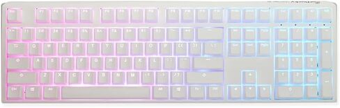Ducky One 3 White 100% Mechanical Keyboard: Quack Mechanics Dampening, Hot-Swappable Cherry Silent Red Switches, High-Density PBT Doubleshot Keycaps, RGB, US, White in Kuwait
