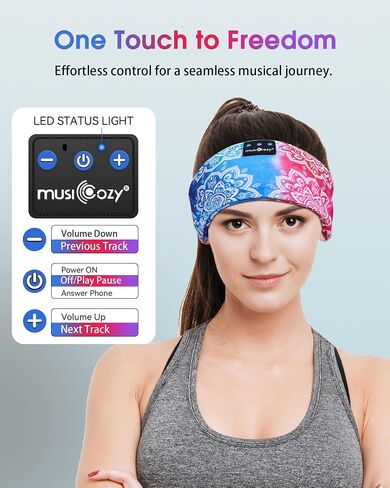 سماعات رأس ميوزيكية نوم Bluetooth BLUETOOTH 5.4 سماعات الرأس اللاسلكية لنوم للنوم من أجل نوم مع مكبر صوت STERO رفيع للغاية للتمرين (Sunflower Blue) in Kuwait