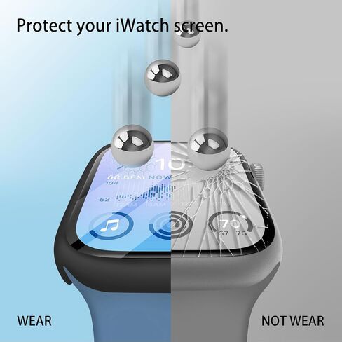 3-Pack Privacy Apple Watch Series 10 46mm case,Unti-Peep Hard PC Bumper Tempered Glass Screen Protector for iWatch Scratch-Resistant Accessories Cover(Privacy Black+Black+Clear in Kuwait
