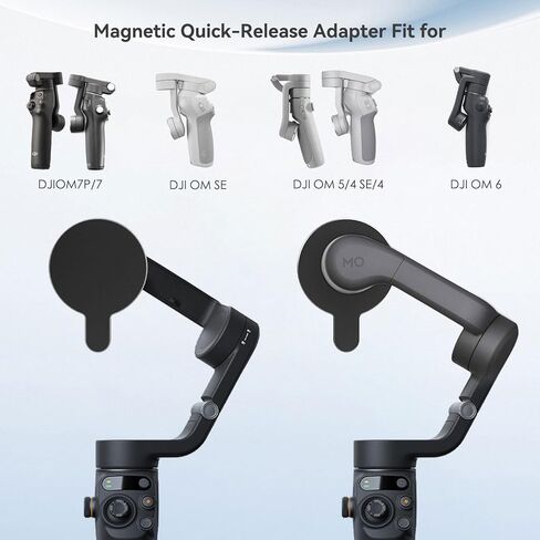Cloudvalley Magnetic Magnetic Quick-Release Adapter لـ DJI OM 7P 7 ، متوافق مع DJI OM Mobile 6 5 4 SE GIMBALS STOPILIZER MAGILIZER Accessories ، Black in Kuwait