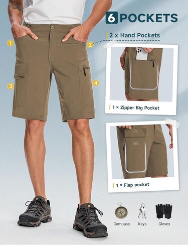 Moosehill Mens Cargo Hiking Shorts Lightweight Water Resistant for Casual Golf Work Tactical Fishing with 6 Pockets in Saudi Arabia