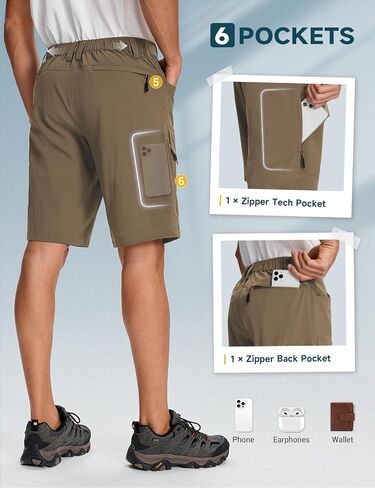 Moosehill Mens Cargo Hiking Shorts Lightweight Water Resistant for Casual Golf Work Tactical Fishing with 6 Pockets in Saudi Arabia