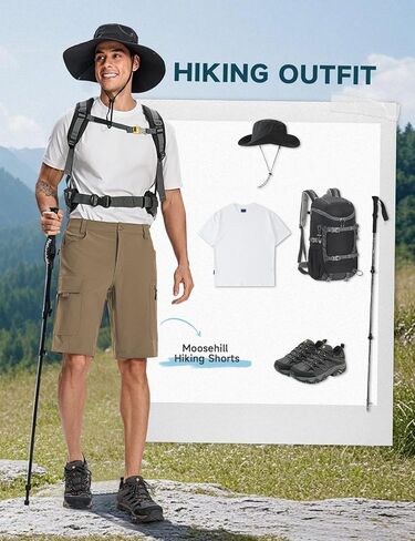 Moosehill Mens Cargo Hiking Shorts Lightweight Water Resistant for Casual Golf Work Tactical Fishing with 6 Pockets in Saudi Arabia