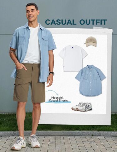 Moosehill Mens Cargo Hiking Shorts Lightweight Water Resistant for Casual Golf Work Tactical Fishing with 6 Pockets in Saudi Arabia