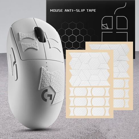 2 Pack Sweat-Resistant Universal Mouse Grip Tape Anti-Slip Durable Mouse Sticker for Gaming Mouse DIY Skin Decals Pattern A (White) in Kuwait