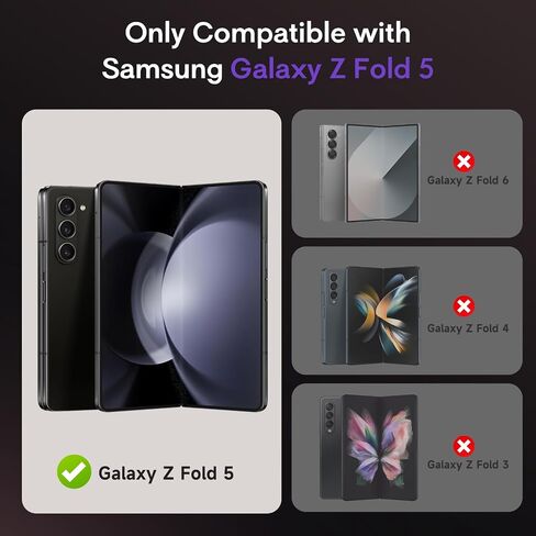 Maxdara for Z Fold 5 Case [Compatible with Magsafe], with Hinge Protection and Built-in Screen Protector Magnet Magnetic Translucent Cover for Samsung Galaxy Z Fold 5 (Black) in Kuwait