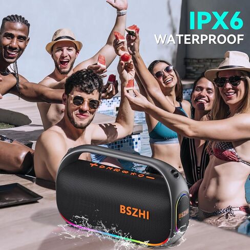 80W(120W Peak) Bluetooth Speaker Loud, Portable IPX6 Waterproof Bluetooth Speakers Wireless TWS for Outdoor, Party, Travel, and Beach Camping with Light, BT5.0, USB/TF Card, AUX in Kuwait