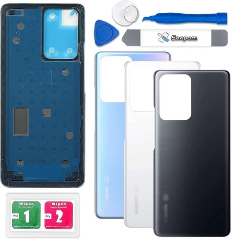 Back Glass Replacement for Xiaomi Mi 11T/11T Pro Back Cover Rear Housing Repair Tool Kit Genuine Rear Glass (Gray) in Kuwait