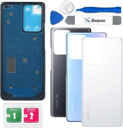 Back Glass Replacement for Xiaomi Mi 11T/11T Pro Back Cover Rear Housing Repair Tool Kit Genuine Rear Glass (Gray) in Kuwait