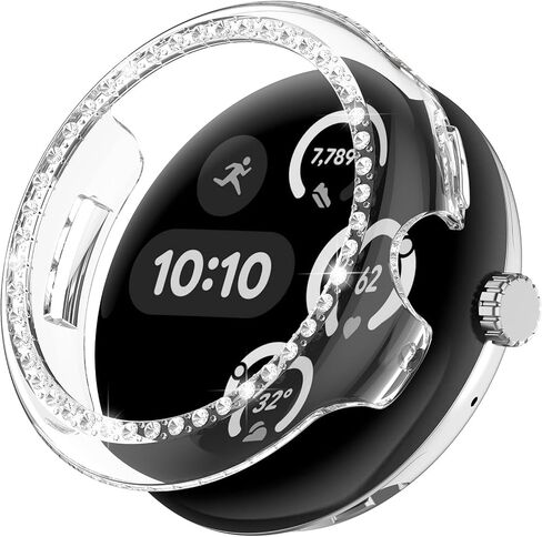 NINKI Bling Cases for Google Pixel Watch 3 45MM Case Clear,Glitter Pixel Watch 3 45MM Cover with Diamond Rhinestone Protector for Pixel Watch 3 45MM Protective Case for Pixel Watch 3 45MM Bumper Case in Saudi Arabia