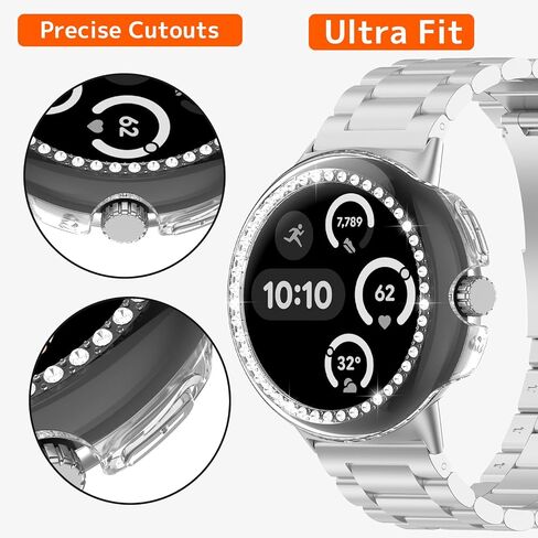 NINKI Bling Cases for Google Pixel Watch 3 45MM Case Clear,Glitter Pixel Watch 3 45MM Cover with Diamond Rhinestone Protector for Pixel Watch 3 45MM Protective Case for Pixel Watch 3 45MM Bumper Case in Saudi Arabia