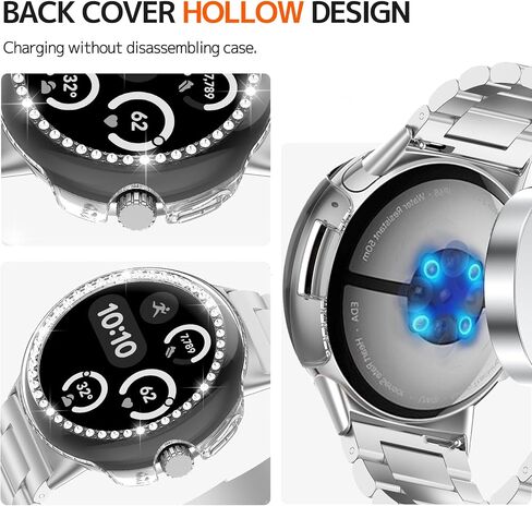 NINKI Bling Cases for Google Pixel Watch 3 45MM Case Clear,Glitter Pixel Watch 3 45MM Cover with Diamond Rhinestone Protector for Pixel Watch 3 45MM Protective Case for Pixel Watch 3 45MM Bumper Case in Saudi Arabia
