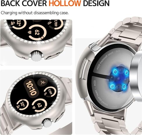 حالات Ninki bling لـ Google Pixel Watch 3 CASE 45 مم واضحة ، WATCH GLITTER PIXEL WATCH 3 45 ملم مع حامي RAIMOND RHINESTONE FOR PIXEL WATCH 3 45 ملم حالة حماية لمشاهدة البكسل 3 45 مم مصدع المصد in Kuwait
