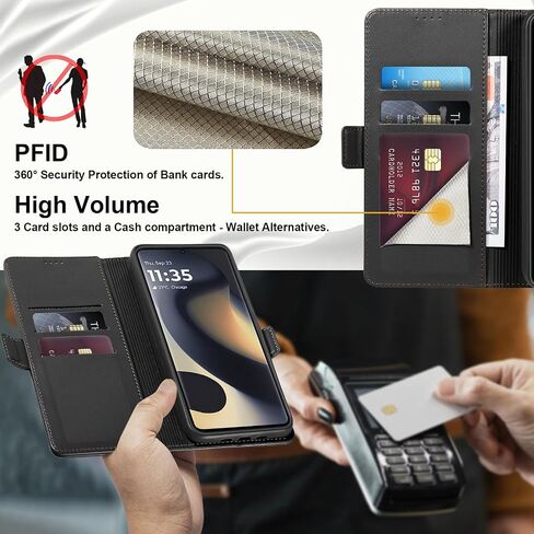 Wallet Flip Case for Samsung Galaxy S24 FE 5G - [RFID Blocking] Luxury PU Leather Card Holder Magnetic Phone Cover with Kickstand,Shockproof Protective Case,Purple in Kuwait