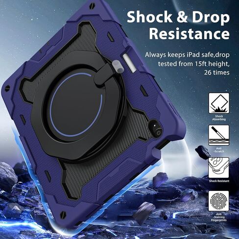 ROISKIN for iPad Air 13 Inch Case (M3 2025/M2 2024) for Kids with HD Screen Protector, 360 Kickstand,Handle, Shoulder Strap, Pen Holder, Rugged Heavy Duty Military Drop Protection Case for iPad Air 13 in Kuwait