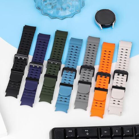 Marine Band for Galaxy Watch 7 Band 40mm 44mm Men Women,No Gap Soft Silicone Sport Band for Samsung Watch 7 6 5 4 Band 40mm 44mm/6 Classic 43mm 47mm/4 Classic 42mm 46mm Waterproof Ocean Band in Kuwait