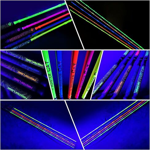 Catfish Fishing Rod, 1 Piece 7’Glow with Black Light Monster Catfishing Casting Rods Medium in Saudi Arabia
