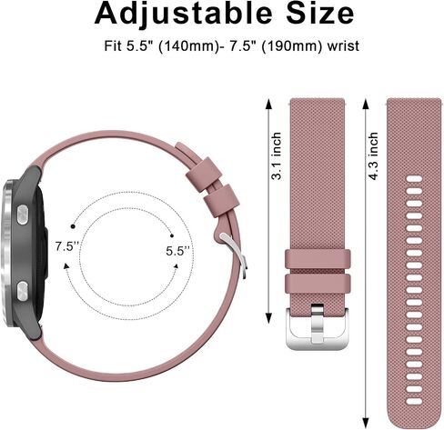 Vanjua 18mm 20mm 22mm Watch Bands Quick Release Replacement Wristband, 4 Pack Soft Silicone Waterproof Sport Straps Band for Men Women in Saudi Arabia