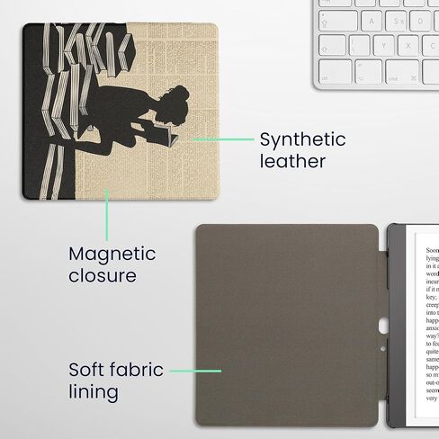 kwmobile Case Compatible with Amazon Kindle Scribe (2024) Case - eReader Cover - Cosmic Nature Blue/Grey/Black in Saudi Arabia
