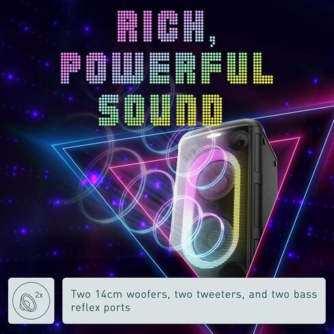 Panasonic BMAX Party Speaker, Portable Bluetooth or USB Audio System, 150W 14cm Double Tweeter and Woofer, Bass Boost, 7 Light Colors & 12 Patterns with Flash and Strobe, 150W Audio, SC-BMAX10 in Saudi Arabia