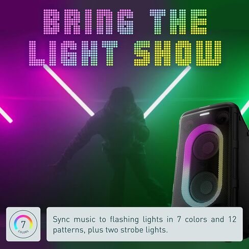 Panasonic BMAX Party Speaker, Portable Bluetooth or USB Audio System, 150W 14cm Double Tweeter and Woofer, Bass Boost, 7 Light Colors & 12 Patterns with Flash and Strobe, 150W Audio, SC-BMAX10 in Saudi Arabia