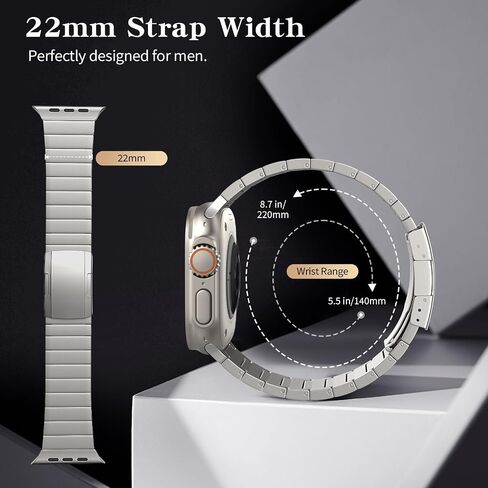 Timovo Titanium Band متوافق مع Apple Watch Band 49mm 46mm 45mm 44mm 42mm ، حزام معدن قابل للفصل للرجال لـ IWatch Ultra2 Ultra SE Series 10 9 8 7 6 5 4 3 2 1 ، التيتانيوم in Kuwait