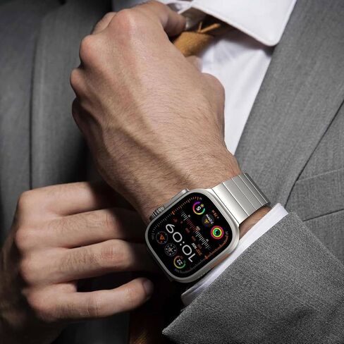 Timovo Titanium Band متوافق مع Apple Watch Band 49mm 46mm 45mm 44mm 42mm ، حزام معدن قابل للفصل للرجال لـ IWatch Ultra2 Ultra SE Series 10 9 8 7 6 5 4 3 2 1 ، التيتانيوم in Kuwait