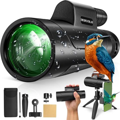 80x100 Monocular Telescope High Powered for Smartphone High Definition Monoculars for Adults with Adapter/Tripod for Bird Watching Camping Hiking Hunting Traveling Outdoor Wildlife-2025 Update in Kuwait
