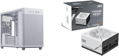 Bundle of ASUS Prime AP201 White Tempered Glass Edition Chassis + ASUS Prime 750W Gold Fully Modular Power Supply in Saudi Arabia