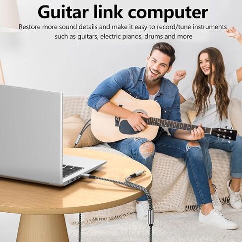 USB C إلى 6 6.35 مم 1/4 بوصة TS صوت استريو كابل الصوتية ، 3.5 ملم إلى كابل 1/4 مزدوج ، من أجل iPhone 15/16 Plus/15/16 Pro Max ، مكبر صوت ومكبر الصوت (7.5 قدم) in Saudi Arabia