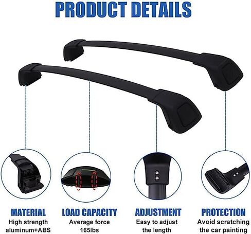 HEKA Cross Bar for 2022 2023 2024 2025 Hyundai Tucson SE SEL N Line Limited NX4 XRT Blue Hybrid Crossbar Roof Rail Rack Accessories (Work with Factory Side Rails) in Kuwait