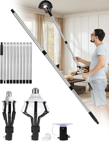 Light Bulb Changer for High Ceilings, 12FT Light Bulb Changer,Effortless High Reach Light Bulb Changer, Lightweight High Ceiling Light Bulb Changer with Pole in Saudi Arabia