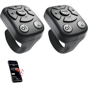 BLESO-TikTok Phone Scroller & Remote Scrolling Ring – Bluetooth Page Turner for iPhone, Android – Hands-Free Control for YouTube, Ins, Kindle – Easy Navigation & Camera Shutter (White)