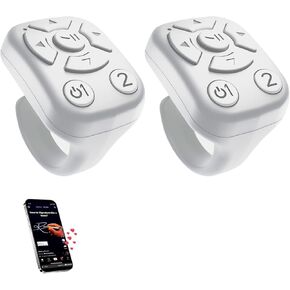 BLESO-TikTok Phone Scroller & Remote Scrolling Ring – Bluetooth Page Turner for iPhone, Android – Hands-Free Control for YouTube, Ins, Kindle – Easy Navigation & Camera Shutter (W+W)