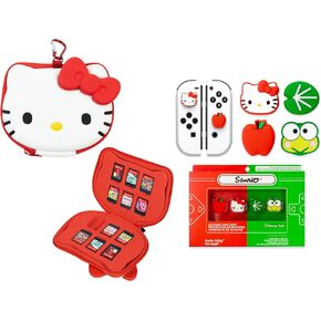 حالة خرطوشة Hame Hello Kitty متوافقة مع ألعاب Nintendo Switch و Hello Kitty و Friends Thumb Grips
