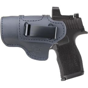 Leather Holster for SIG Sauer P365, P365X, P365XL,P365 XMACRO – Fits P365 with Red Dot – Adjustable Clip Positions for Left or Right-Hand, IWB or OWB Carry –for Concealed & Open Carry