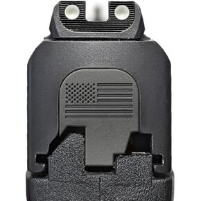 Milspin Slide Back Plate Compatible with Smith and Wesson M&P Shield Subcompact | Deep Engraved | Veteran Made in USA (Blacked Out American Flag)