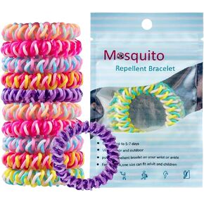 Mosquito Repellent Bracelets 12 Pack, Individually Wrapped Mosquito Repellent Bands, DEET Free Bug Insect Mosquito Wristbands Safe for Adults and Kids
