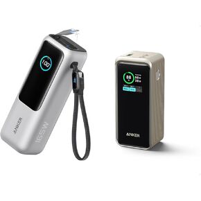 Anker 25K 165W USB-C Laptop Power Bank Prime 20,000mAh 200W Portable Charger, Smart Display, 3 Ports
