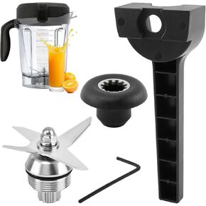 Blade Replacement Parts for Vitami-x, Blender Wet Blade Replacement Drive Socket Assembly with Wrench, Suitable for 64oz and 32oz Containers Tool Kit Accessories (COLOR:Silver+black)