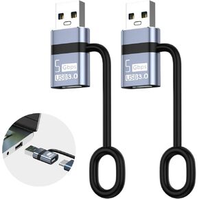 USB to USB C3.0 Adapter, USB C Female to USB A Plug 5 Gbps Data Transfer (2-Pack), Suitable for Phone 16, 15, 14 Pro Max Pad 10 11、S-amsun S24 23 22