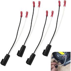 4 PCS Speaker Adapter Wiring Harness, 72-5600 Waterproof Housing Heat Resistant Copper Core Plug and Play Audio Accessory, Wire Cable Harness, Compatible with Ford Focus Chevy Mazda (Black)