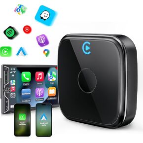 محول CarPlay اللاسلكي 2 في 1 لـ Apple Carplay & Android Auto-تحويل سريع سريع من Wired إلى Wireless لـ iPhone iOS 10+ / Android 11+