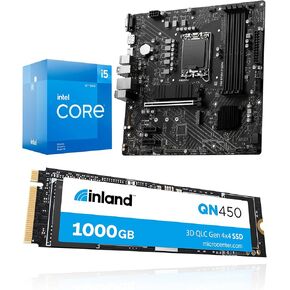 Micro Center 3 in 1 Bundle: Intel core i5-12400F Desktop CPU + MSI PRO B760M-P DDR4 ProSeries Motherboard + Inland QN450 1TB NVMe SSD