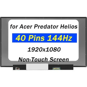 Replacement for Acer Predator Helios 300 PH315-52 PH315-53 PH315-54 PH315-53-72XD PH315-53-781 FHD 1920X1080 40 Pin 144Hz 15.6" LCD Non-Touch Screen Laptop Display Panel