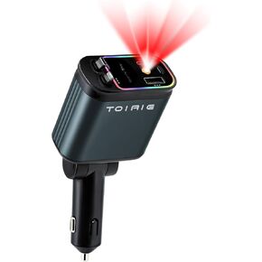 Starlight Retractable Car Charger 4 in 1,Fast Car Phone Charger 69W,Car Accessories, Gift for Men Women,Starry Sky Adapter Compatible with iPhone 16 15 14 13 12 Android