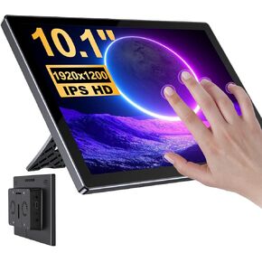 10.1 بوصة الشاشة التي تعمل باللمس لـ Raspberry PI ، 5 نقاط 1920 * 1200 IPS شاشة تعمل باللمس مع واجهة HDMI Dual-Speaker لـ Raspberry PI 5/4B/3B+/3B/B+ Jetson Nano Win11/10/8/7 (10.1 '1920 * 1200)