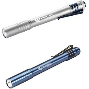 Streamlight Stylus Pro Pen Light with White LED and Holster, Silver and Blue