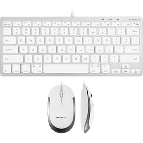 Macally USB C Mini Keyboard and a USB C Wired Mouse, Excellent Accessories for New MacBook Products